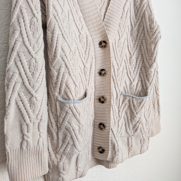 Altar'd State Cream Cable Knit Cardigan - Picture 2 of 7
